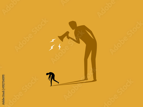 businessman was saddened when his own shadow spoke through a loudspeaker