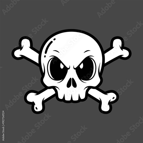 Skull Crossbones Symbol Danger Warning Sign.