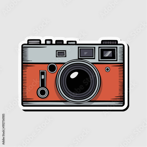 Vintage Analog Camera Illustration with Retro Design and Classic Photography Style