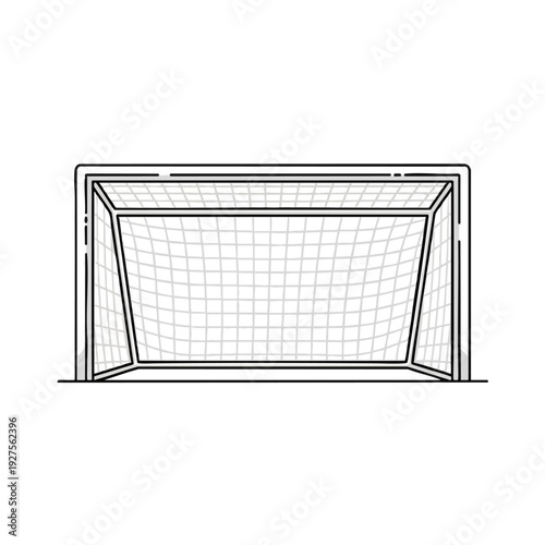 Simple Line Drawing of a Football Goal