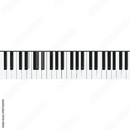 Piano Keyboard with White and Black Keys