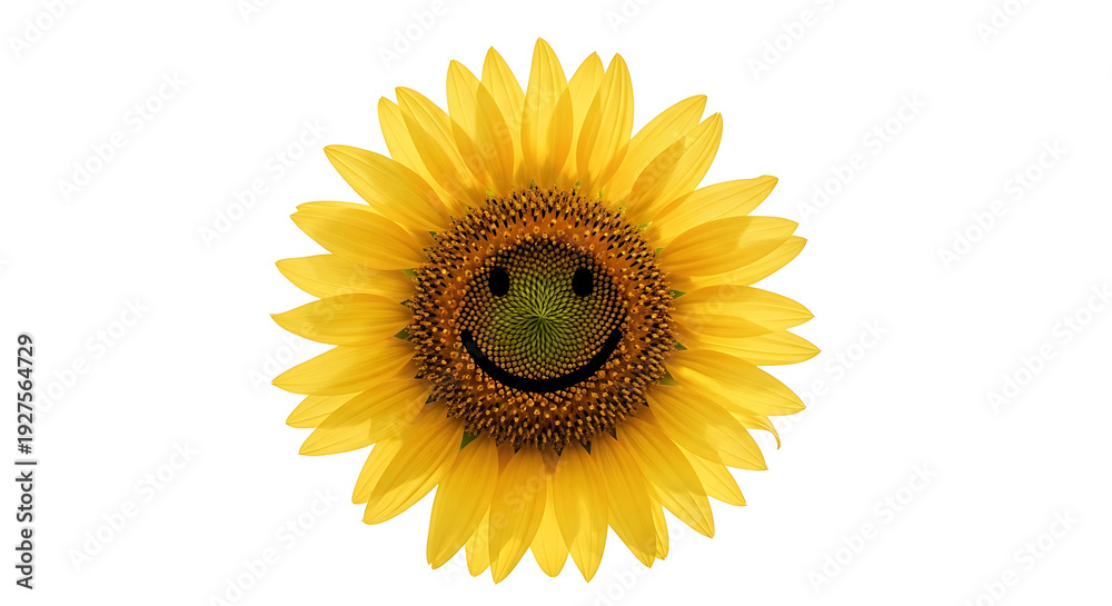 Fototapeta premium Bright yellow sunflower isolated on white background vibrant summer bloom symbol of happiness positivity and natural beauty floral concept