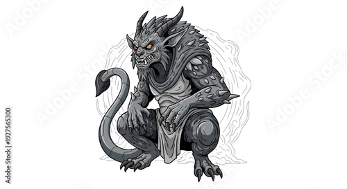 A fantasy dragon creature illustration with detailed shading and texture.