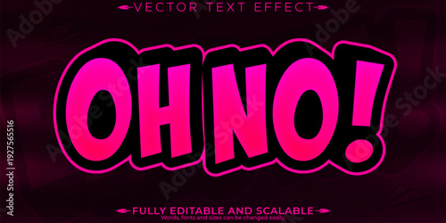 A bold pink and black vector text effect with the phrase Oh No!