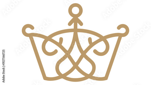 Elegant celtic knot crown design with intricate patterns and symmetrical lines.