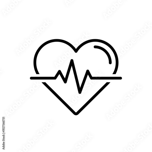 Medical Heartbeat Line Icon Symbol.