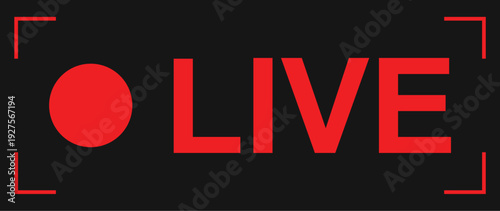 live now webinar or broadcasting symbol design