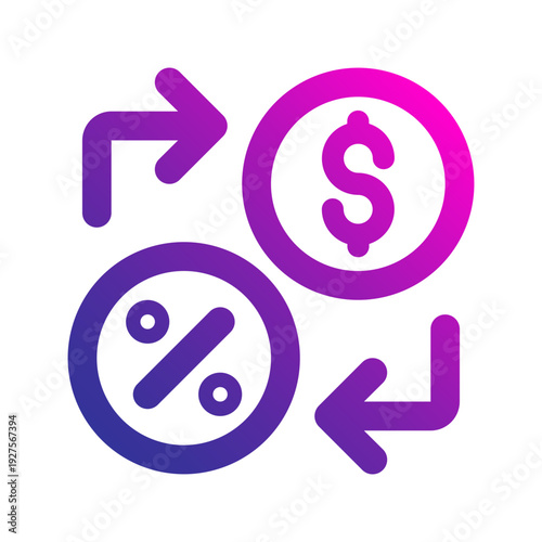 conversion rate line gradient icon