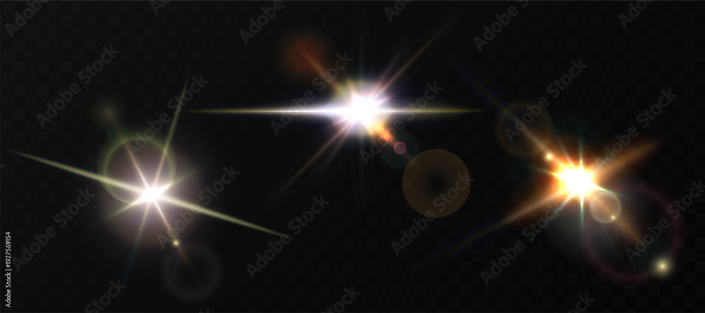 Obraz premium A dramatic display of bright lights against a dark background