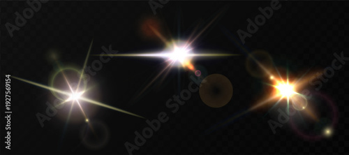 A dramatic display of bright lights against a dark background