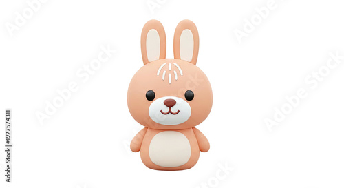 Cute 3D Rendered Cartoon Rabbit