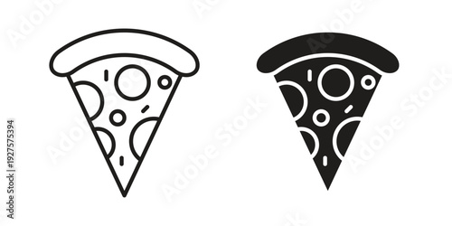 Pizza slice icon vector. EPS 10 editable vector bundle