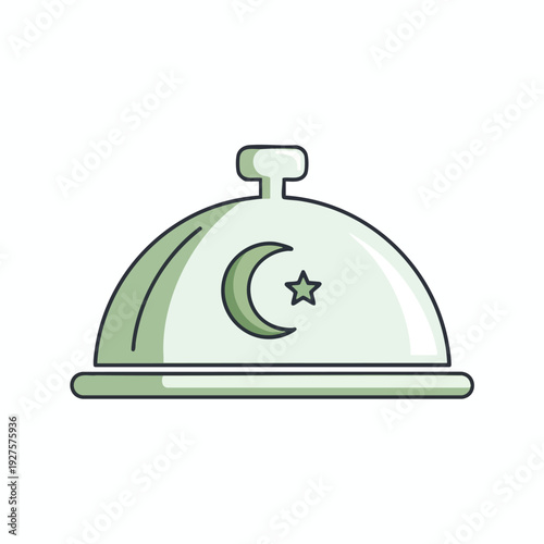 Elegant Silver Food Cover with Moon and Star Design for Serving and Presentation