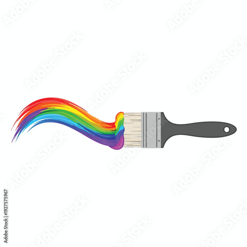 Vibrant Rainbow Like Paint Brush Splash for Creative Design