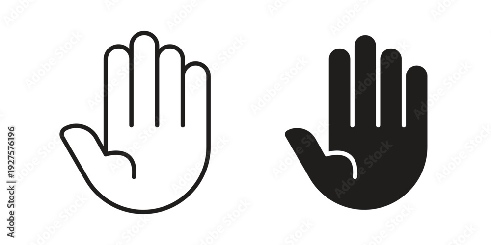 Fototapeta premium Raised hand icon vector. EPS 10 editable vector bundle