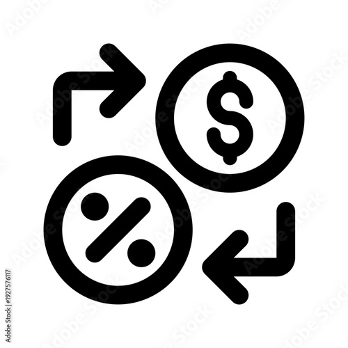 conversion rate solid line icon