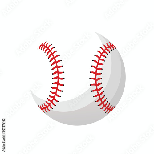 Close up of a Dynamic Baseball with Red Stitching on a White Surface