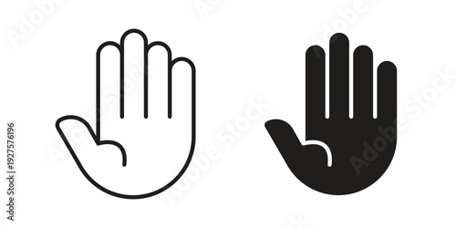 Raised hand icon vector. EPS 10 editable vector bundle