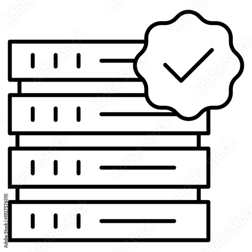 verified data base line icon with editable stroke