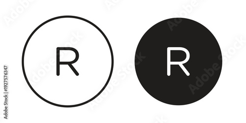 Registered icon vector. EPS 10 editable vector bundle