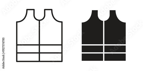 Safety vest icon vector. EPS 10 editable vector bundle