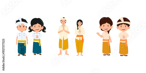 Balinese Couple Praying in Nyepi Day