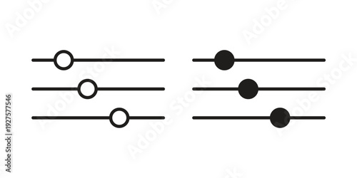 Settings sliders icon vector. EPS 10 editable vector bundle
