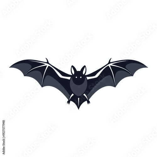 Stylized Illustration of a Friendly Bat Flying for Nature and Wildlife Themes