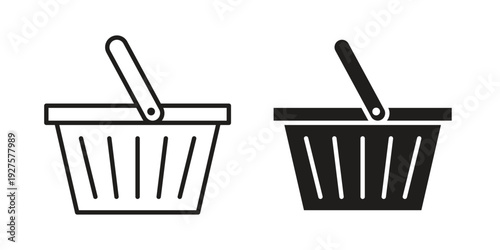 Shopping basket icon vector. EPS 10 editable vector bundle