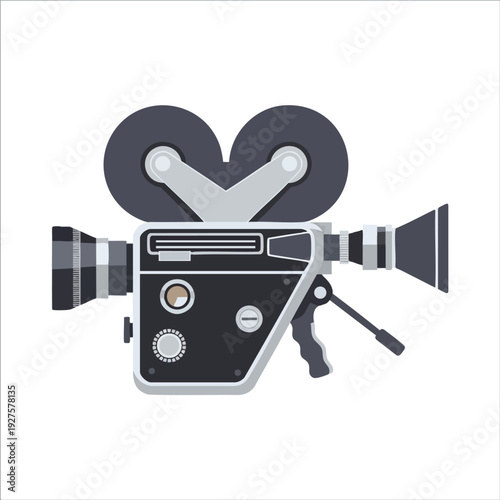 Vintage Film Camera with Reels and Lens for Creative Photography