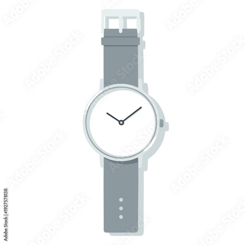 Minimalist Wristwatch with Simple Design on Gray Strap