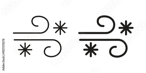 Snow blowing icon vector. EPS 10 editable vector bundle