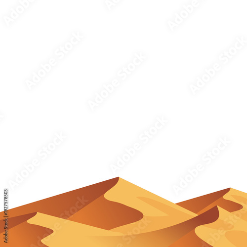 Free Download Stylized Desert Sand Dunes Vector Illustration with Copy Space. Minimalist Arid Landscape Background. - GFXLoad