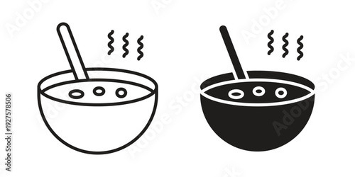 Soup icon vector. EPS 10 editable vector bundle