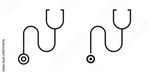 Stethoscope icon vector. EPS 10 editable vector bundle