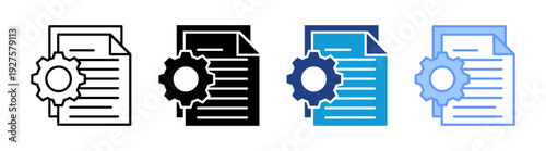 Project icon set multiple style collection