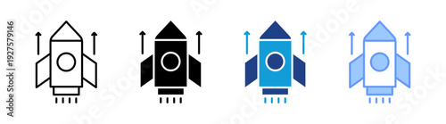 Start Up icon set multiple style collection