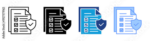 Insurance icon set multiple style collection