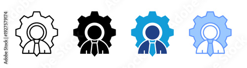 Management icon set multiple style collection