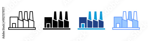 Manufacture icon set multiple style collection