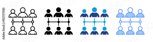 Organization icon set multiple style collection