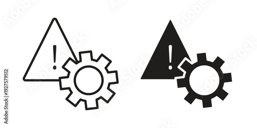 Technical warning icon vector. EPS 10 editable vector bundle