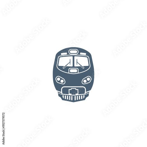 Modern Commuter Train Front View Vector Icon