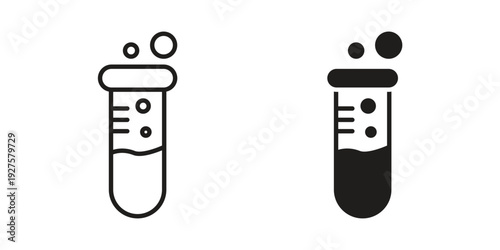 Test tube icon vector. EPS 10 editable vector bundle