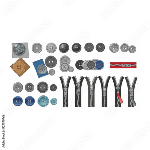 Professional Sewing Accessories and Fasteners Set