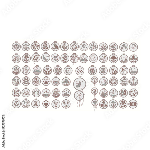 Vintage Style Hand Embroidery Hoop Art Collection