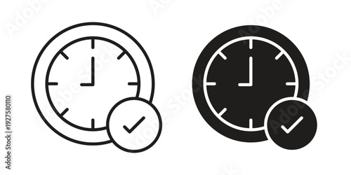 Time check icon vector. EPS 10 editable vector bundle