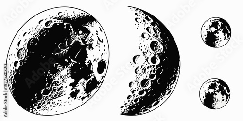 The moon phases transition from full to new over a month Vector
