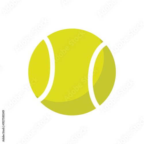Close up of a Bright Yellow Tennis Ball on White Background