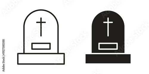 Tombstone icon vector. EPS 10 editable vector bundle